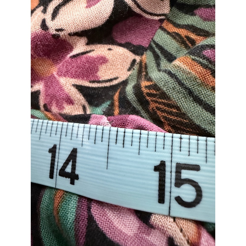 Vince Camuto Pants Womens L Multicolor Floral Tropical Wide Leg Smocked Rayon - Picture 5 of 7